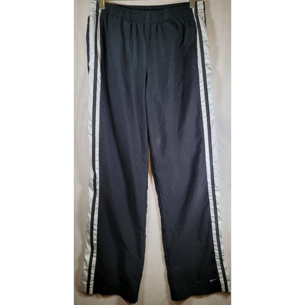 Nike Black Track Pants with White Side Stripes